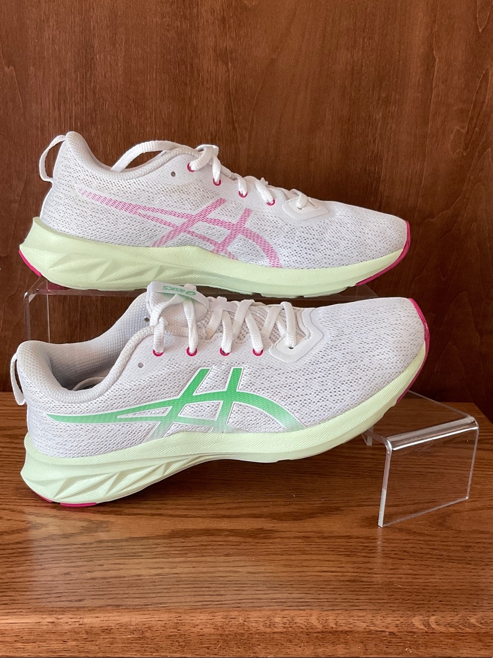 ASICS Women's White Sneakers with Mint Green & Pink Accents - Picture 2 of 6